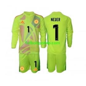 Camiseta Alemania Manuel Neuer 1 Portero Niño Segunda Equipación Euro 2024 Manga Larga
